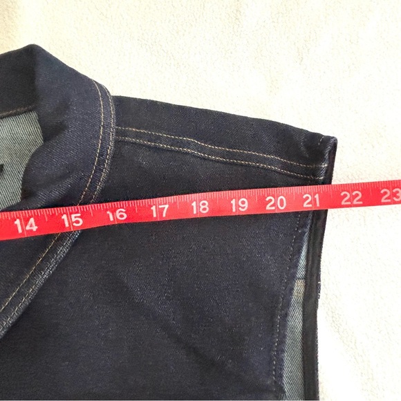 NWT Good American Indigo Trucker Sleeveless Collar Zip/Button Denim Jumpsuit (L) - Picture 12 of 16